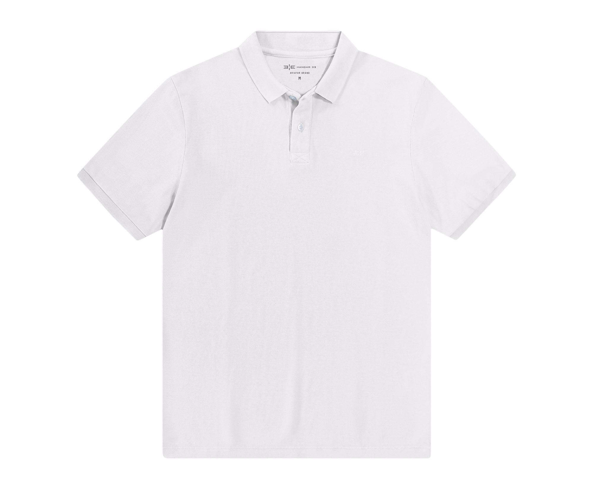 Camisa Polo Masculina em Malha Piquet Cl&aacute;ssica, BRANCO, large.