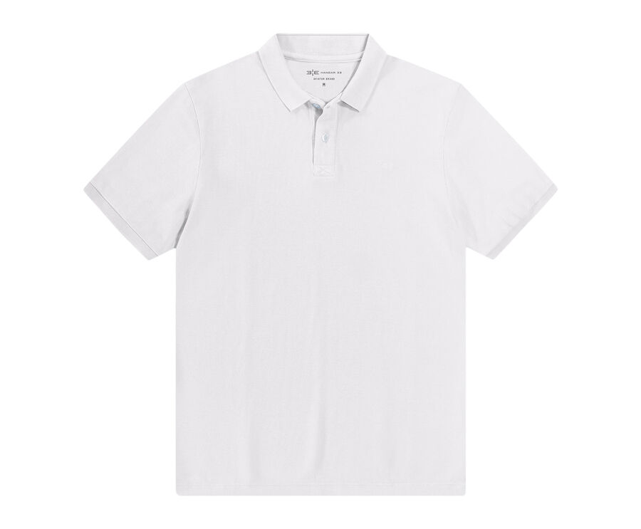 Camisa Polo Masculina em Malha Piquet Clássica, BRANCO, large.