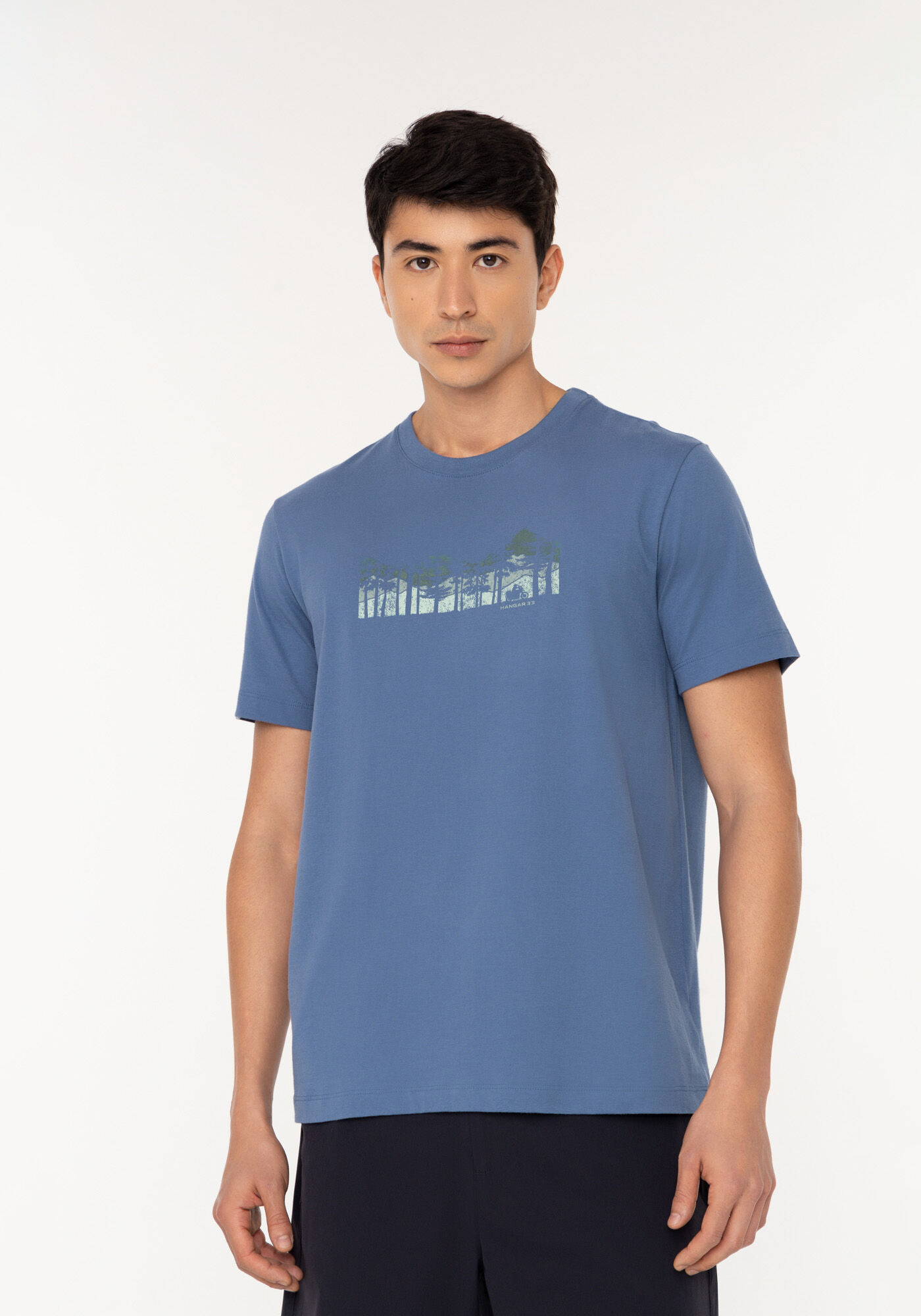 Camiseta Em Meia Malha De Algod&atilde;o Com Manga Curta E Estampa, MARINHO CRISTAL, large.