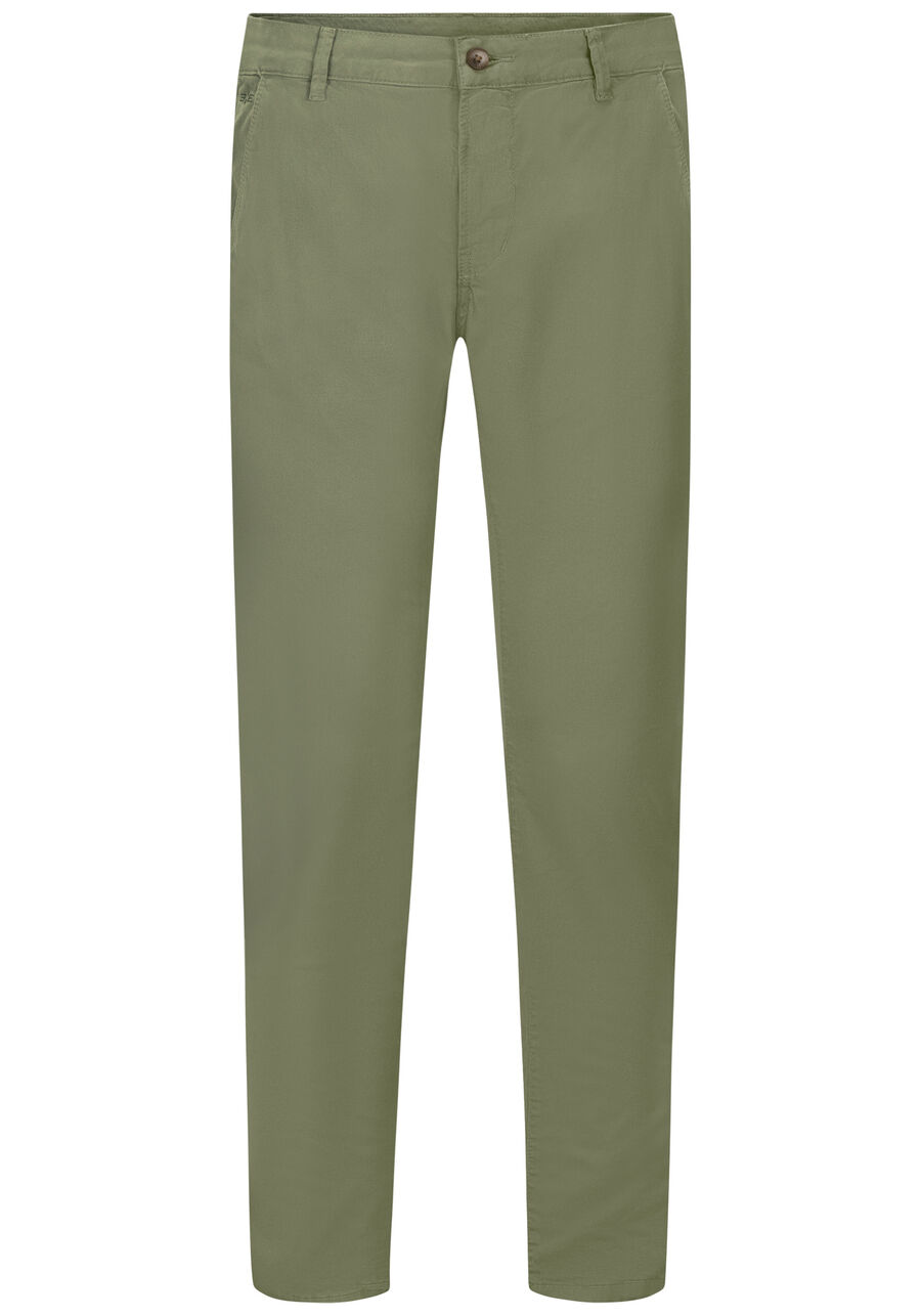 Calça Slim Turbofan Em Sarja Com Elastano, VERDE CORAL. Calça Slim Turbofan Em Sarja Com Elastano, VERDE CORAL, large.