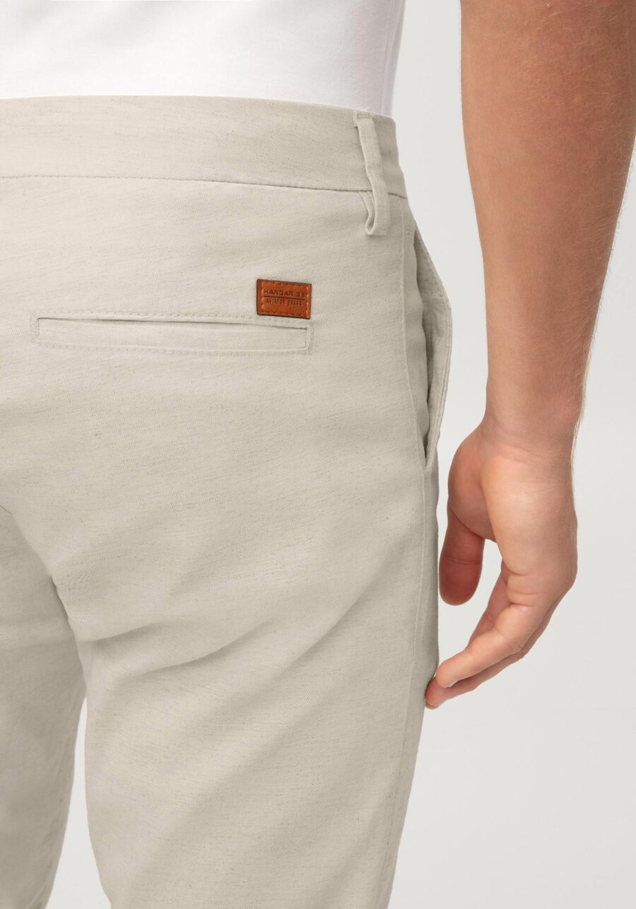 Calça Sarja Masculina Slim Chino, NATURAL. Calça Sarja Masculina Slim Chino, NATURAL, large.