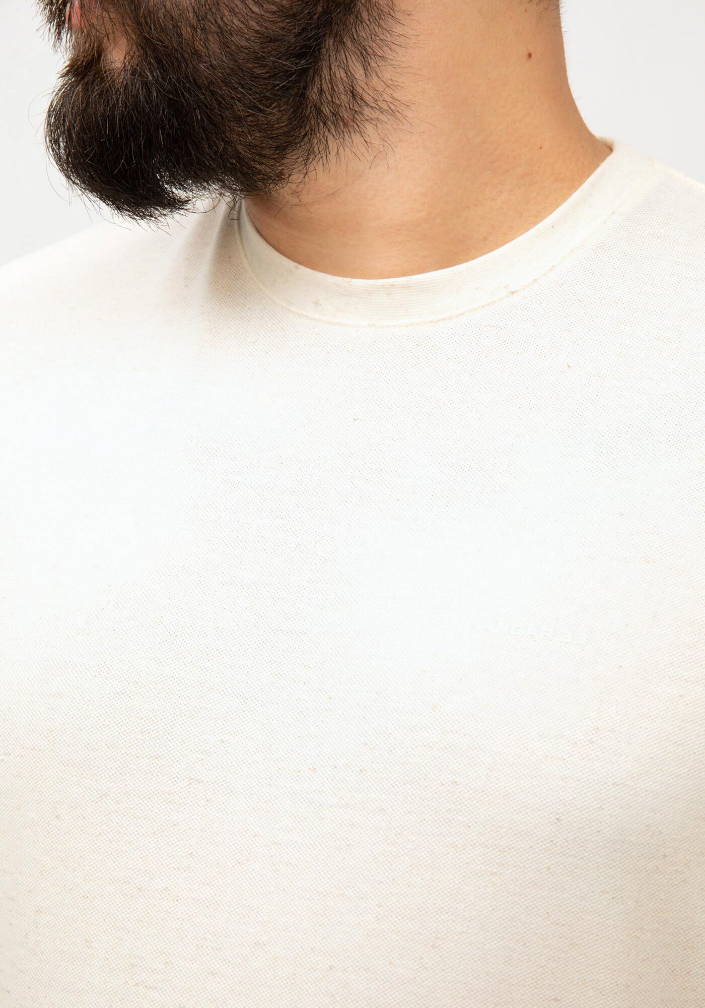 Camiseta Masculina Big & Tall em Malha Piquet, BRANCO OFF WHITE, large.