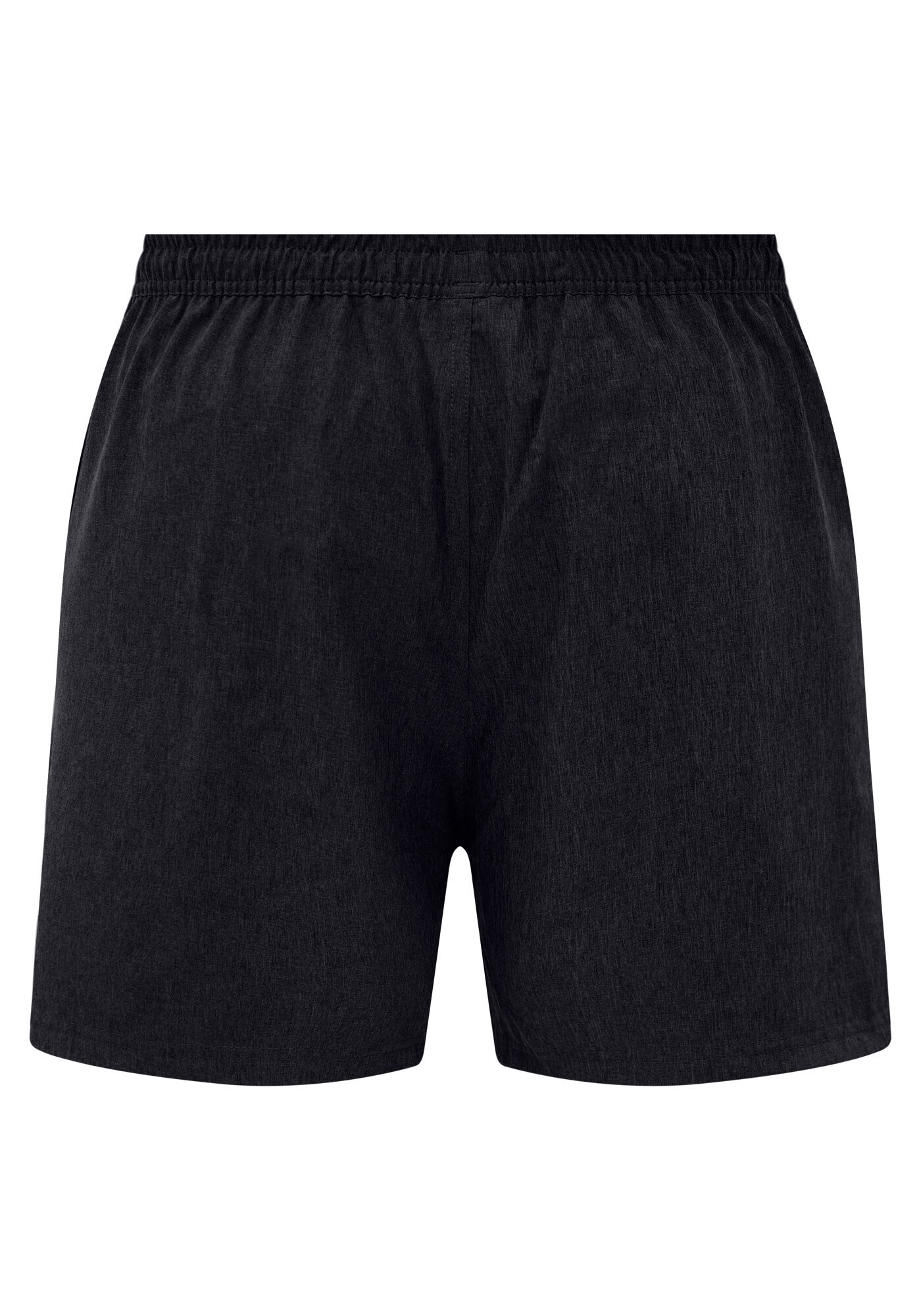 Shorts Com Bolsos E C&oacute;s El&aacute;stico Em Tecido Plano, PRETO REATIVO, large.
