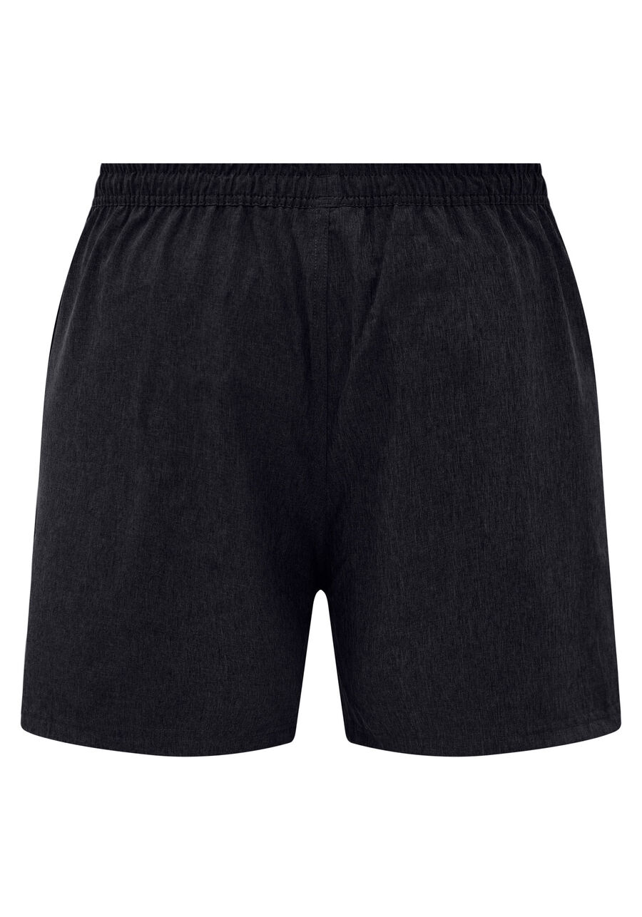 Shorts Com Bolsos E Cós Elástico Em Tecido Plano, PRETO REATIVO. Shorts Com Bolsos E Cós Elástico Em Tecido Plano, PRETO REATIVO, large.