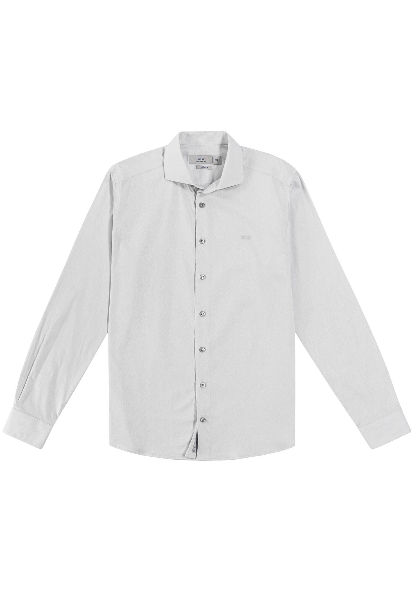 Camisa Masculina Super Slim texturizada, CINZA BLEECH, large.