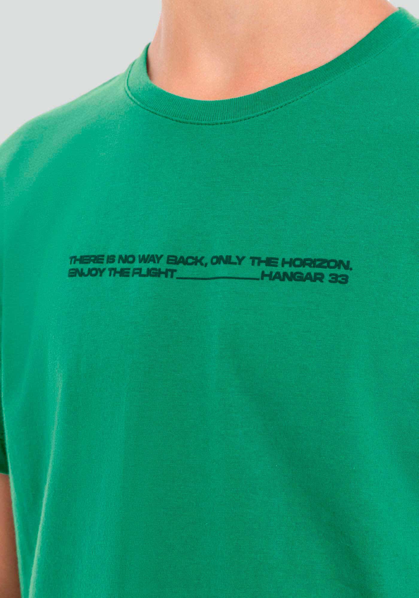 Camiseta Juvenil em Meia Malha com Estampa, VERDE HELMUT, large.