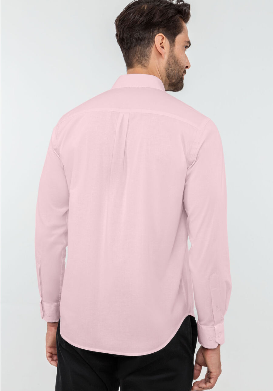 Camisa Masculina Comfort com Bolsos, ROSA, large.