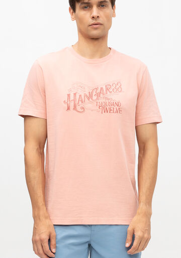 Camiseta Masculina em Malha Estampada, ROSA. Camiseta Masculina em Malha Estampada, ROSA, large.