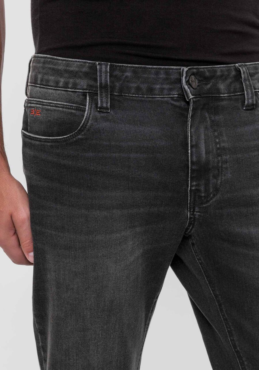 Calça Jeans Slim Preta Estonada com Elasticidade, PRETO REATIVO, large.