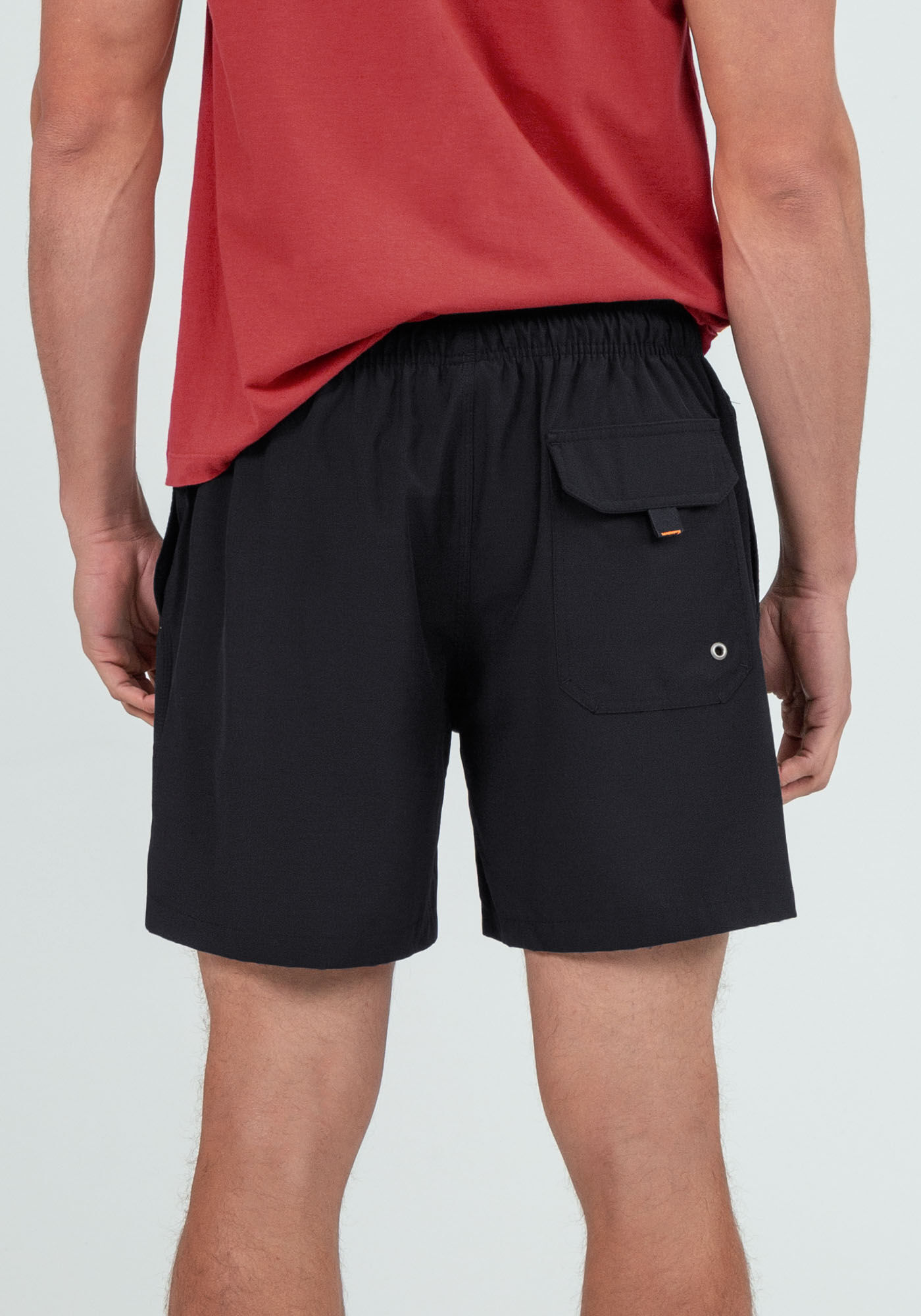 Shorts Masculino em Tecido Plano com Cadar&ccedil;o, PRETO REATIVO, large.