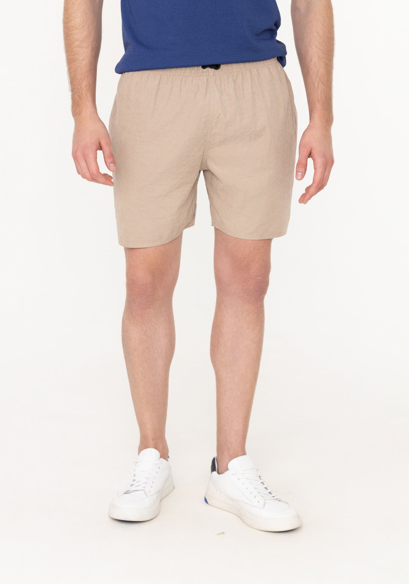 Shorts Com C&oacute;s El&aacute;stico E Bolsos, BEGE FUSION, large.