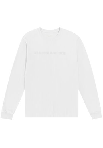 Camiseta Manga Longa Masculina com Bordado, BRANCO. Camiseta Manga Longa Masculina com Bordado, BRANCO, large.