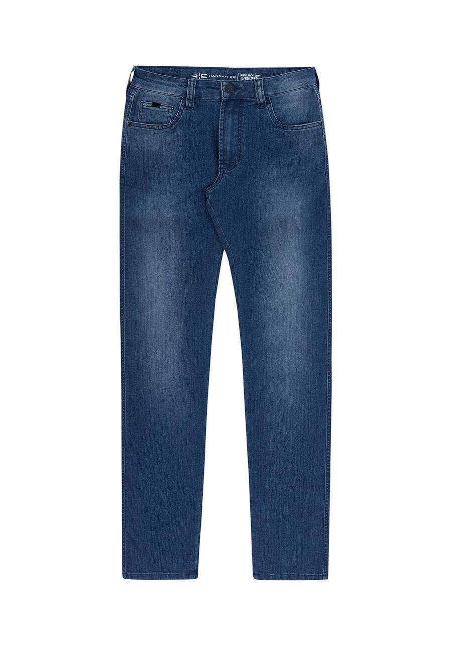 Calça Jeans Masculina slim com Lavagem ecológica, JEANS, large.