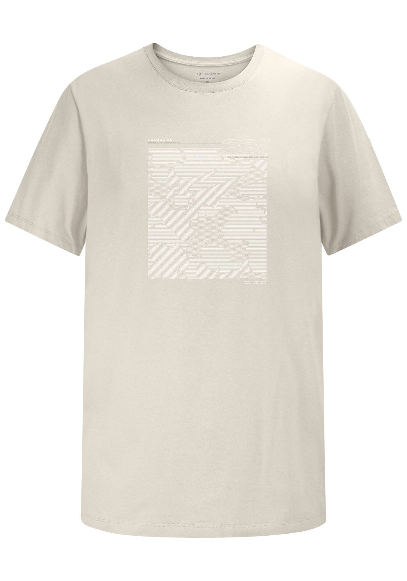 Camiseta Masculina Big & Tall em Malha Estampada, BEGE SYSTEM, large.