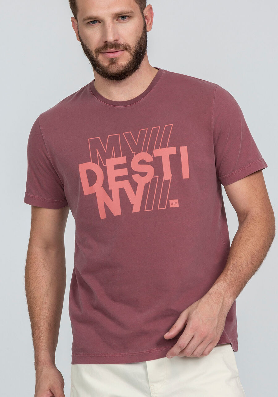 Camiseta em Malha Estampa My Destiny, BORDO WITCH. Camiseta em Malha Estampa My Destiny, BORDO WITCH, large.