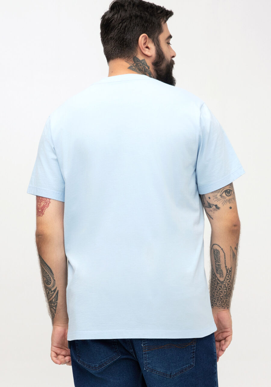 Camiseta Masculina Big & Tall em Malha com Estampa, AZUL BRIGHT. Camiseta Masculina Big & Tall em Malha com Estampa, AZUL BRIGHT, large.