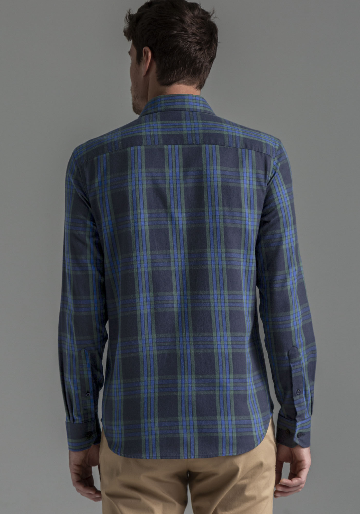 Camisa Masculina Slim Fit em Flanela Leve Xadrez, MARINHO IMPERIO, large.