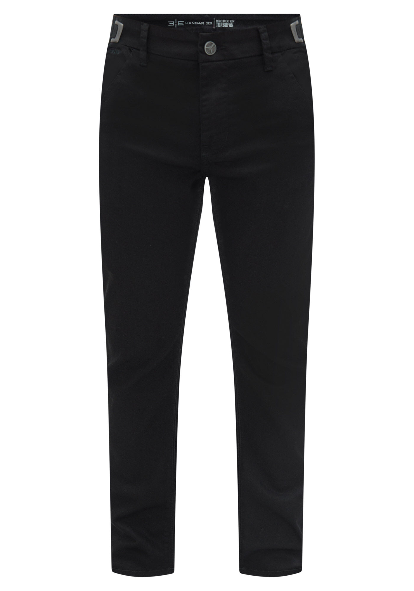 Cal&ccedil;a Slim Turbofan Em Sarja Com Elastano Smart Size, PRETO REATIVO, large.