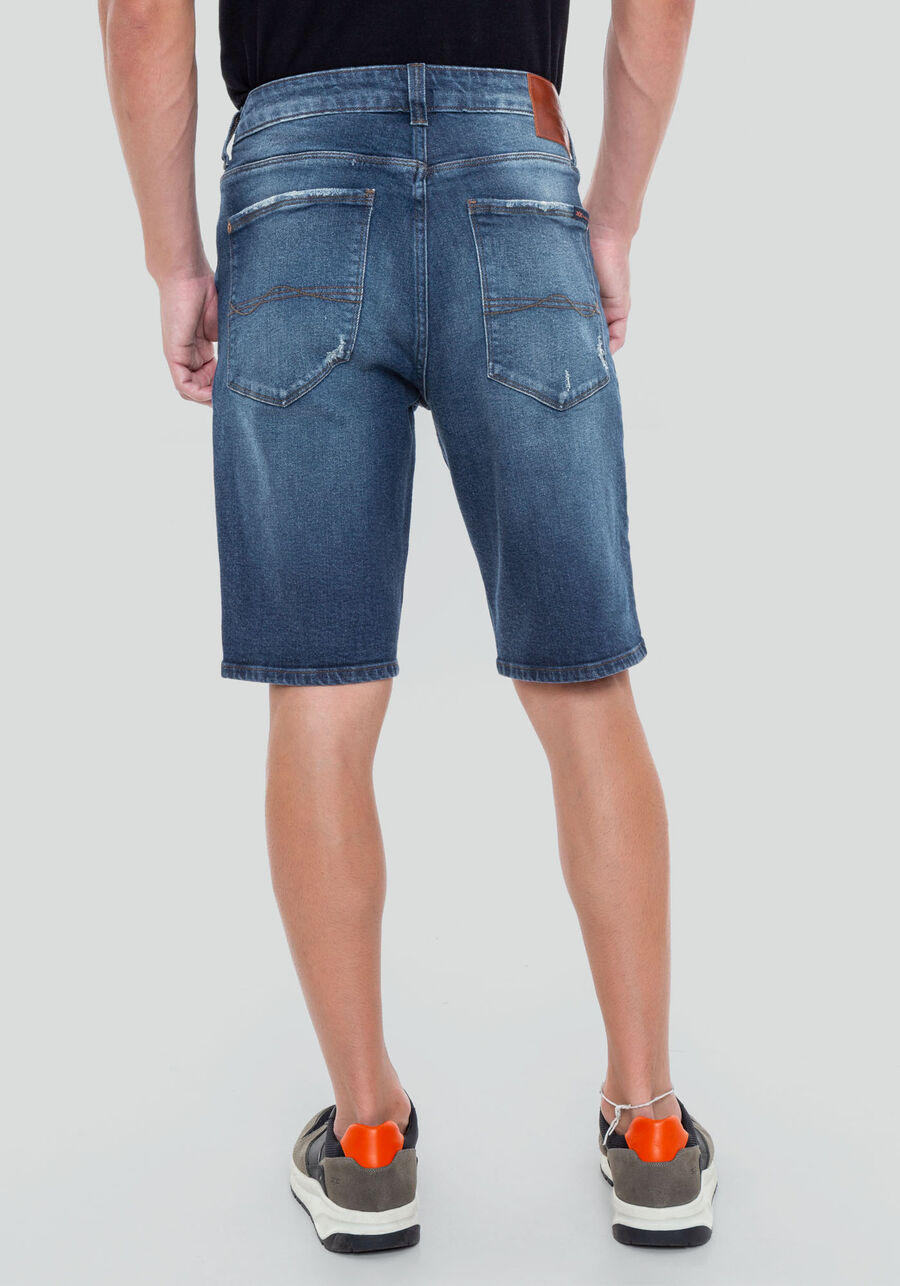 Bermuda Jeans Masculina Reta Estonada, JEANS. Bermuda Jeans Masculina Reta Estonada, JEANS, large.