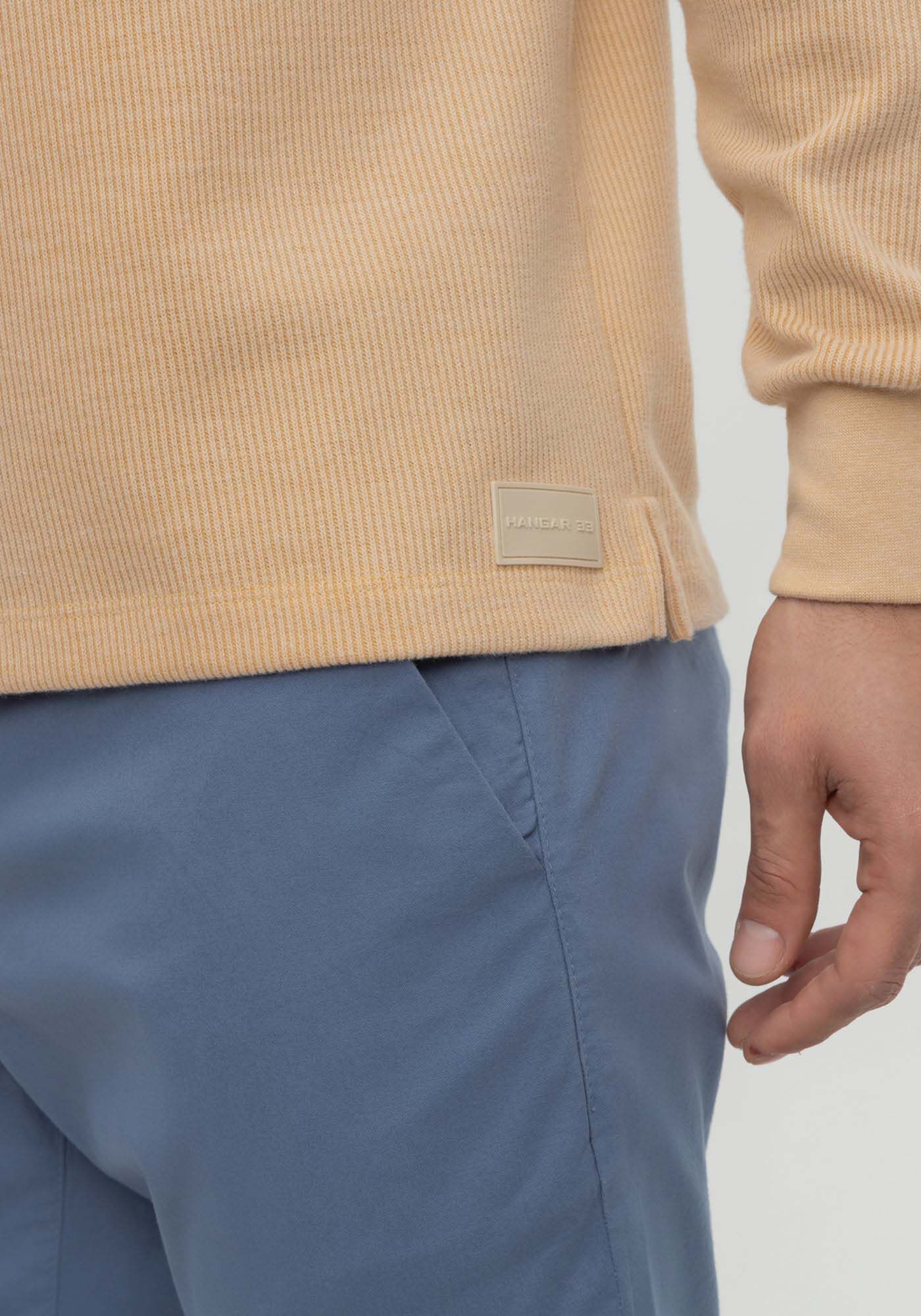 Blus&atilde;o De Mangas Longas Com Punhos Ajustados Em Malha, BEGE TIGER, large.