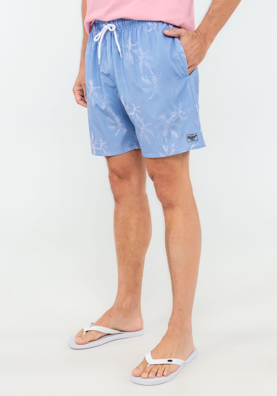 Shorts Masculino em Tecido Plano Estampado Azul, AZUL BRIGHT, large.