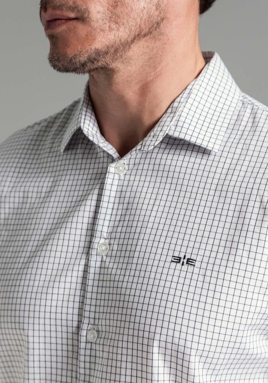 Camisa Masculina Slim Fit em Fio Egípcio, BRANCO. Camisa Masculina Slim Fit em Fio Egípcio, BRANCO, large.