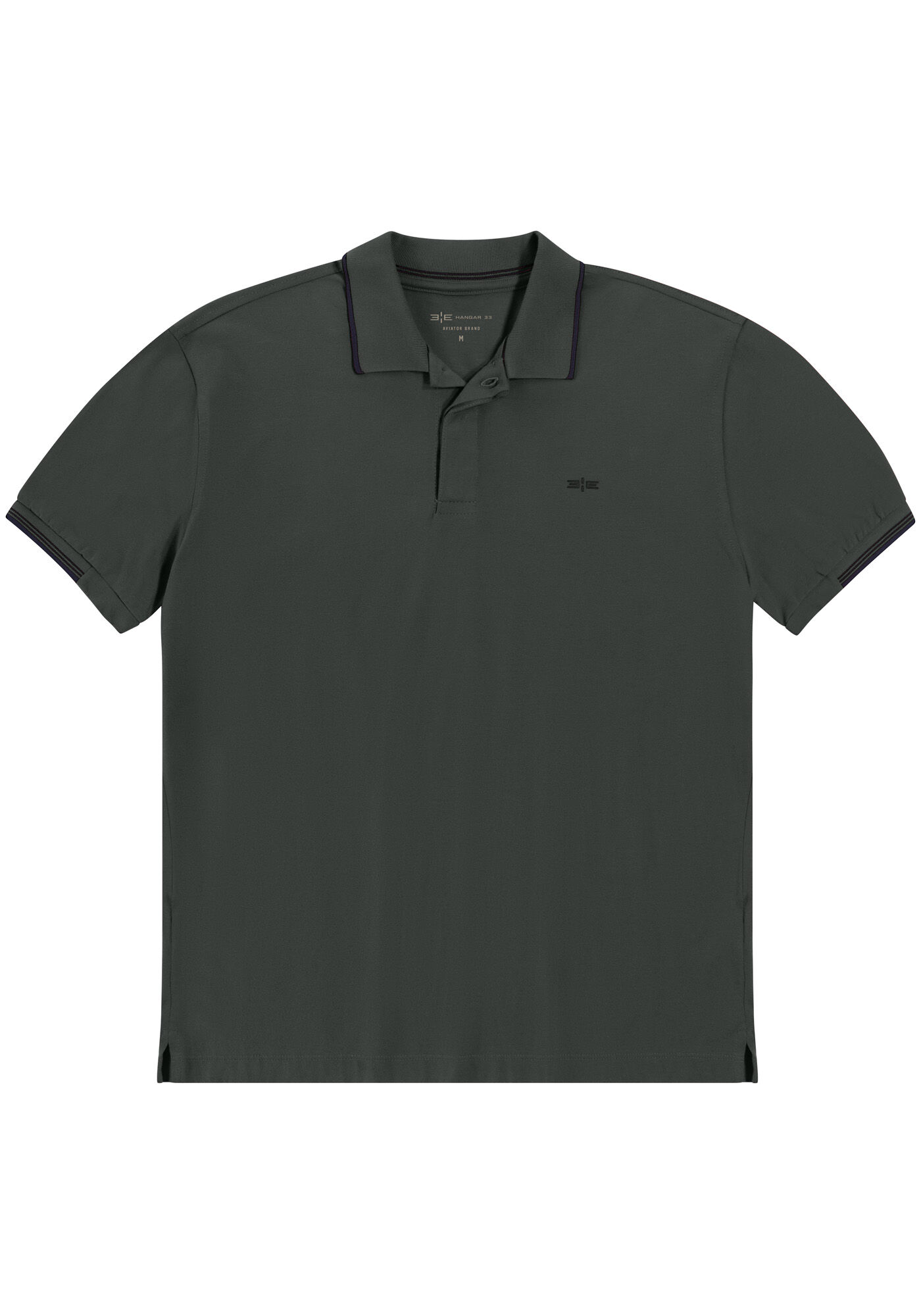 Camisa Polo Masculina em Malha com Retil&iacute;nea, VERDE FURIA, large.