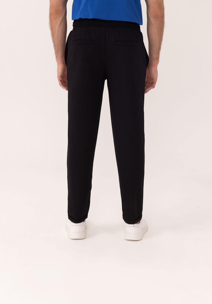 Calça Com Bolsos Funcionais E Cadarço Regulável, PRETO REATIVO. Calça Com Bolsos Funcionais E Cadarço Regulável, PRETO REATIVO, large.