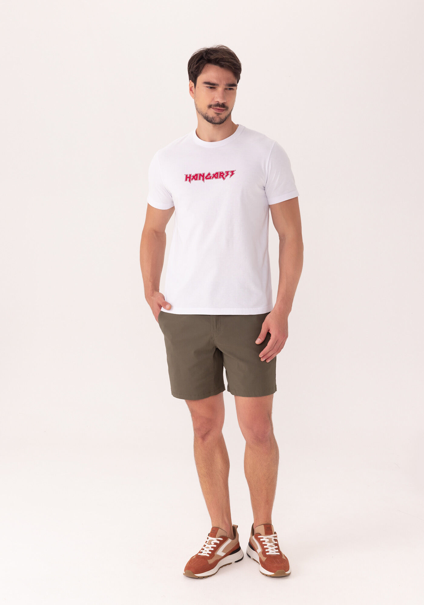 Camiseta Em Meia Malha De Algod&atilde;o Peletizado Com Estampa, BRANCO, large.