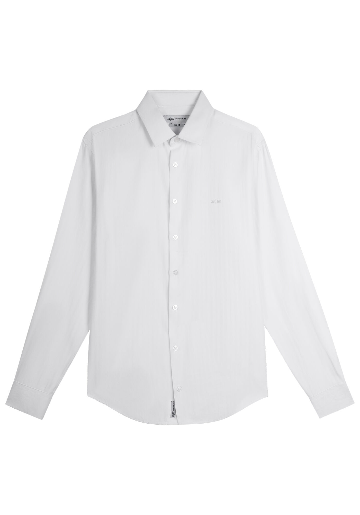 Camisa Masculina Slim Fit Maquinetada, BRANCO, large.