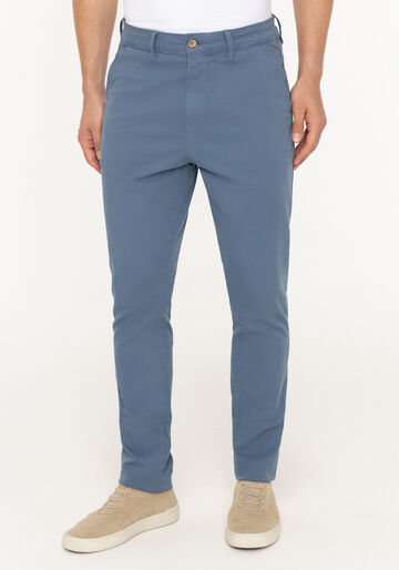 Calça Slim Turbofan Em Sarja Com Elastano, AZUL SEED. Calça Slim Turbofan Em Sarja Com Elastano, AZUL SEED, large.