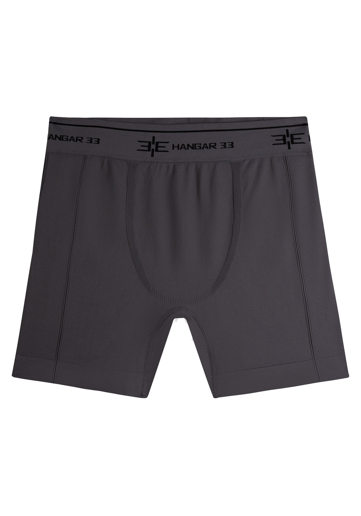 Cueca Boxer Em Malha De Microfibra Com El&aacute;stico, CINZA, large.