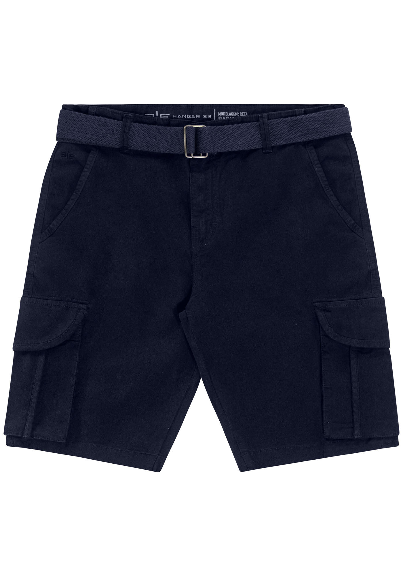 Bermuda Sarja Reta Cargo com Cinto, MARINHO ACTION, large.