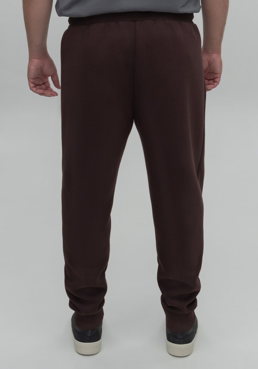 Calça Em Moletom Peluciado Com Cadarço E Bolsos Big & Tall, MARROM EGGPLANT. Calça Em Moletom Peluciado Com Cadarço E Bolsos Big & Tall, MARROM EGGPLANT, large.