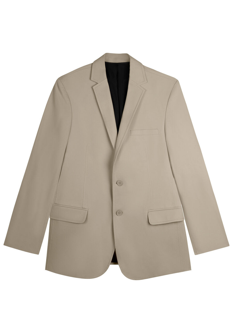 Blazer Social Comfort Em Sarja Com Elastano, BEGE RUSSET. Blazer Social Comfort Em Sarja Com Elastano, BEGE RUSSET, large.