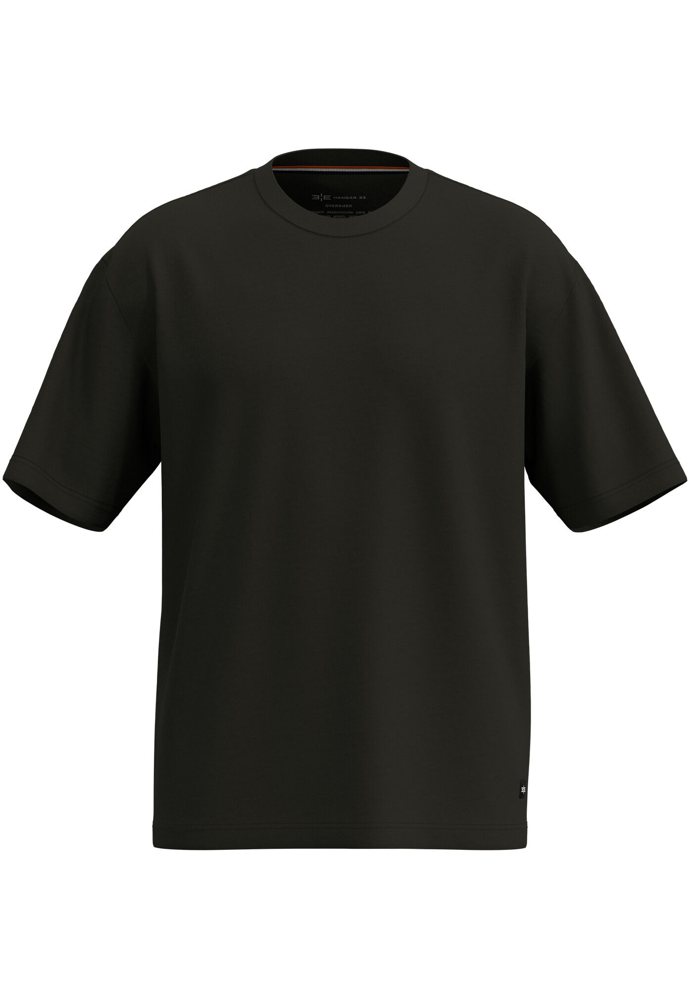 Camiseta Oversized De Mangas Curtas Com Estampa Posterior, PRETO, large.