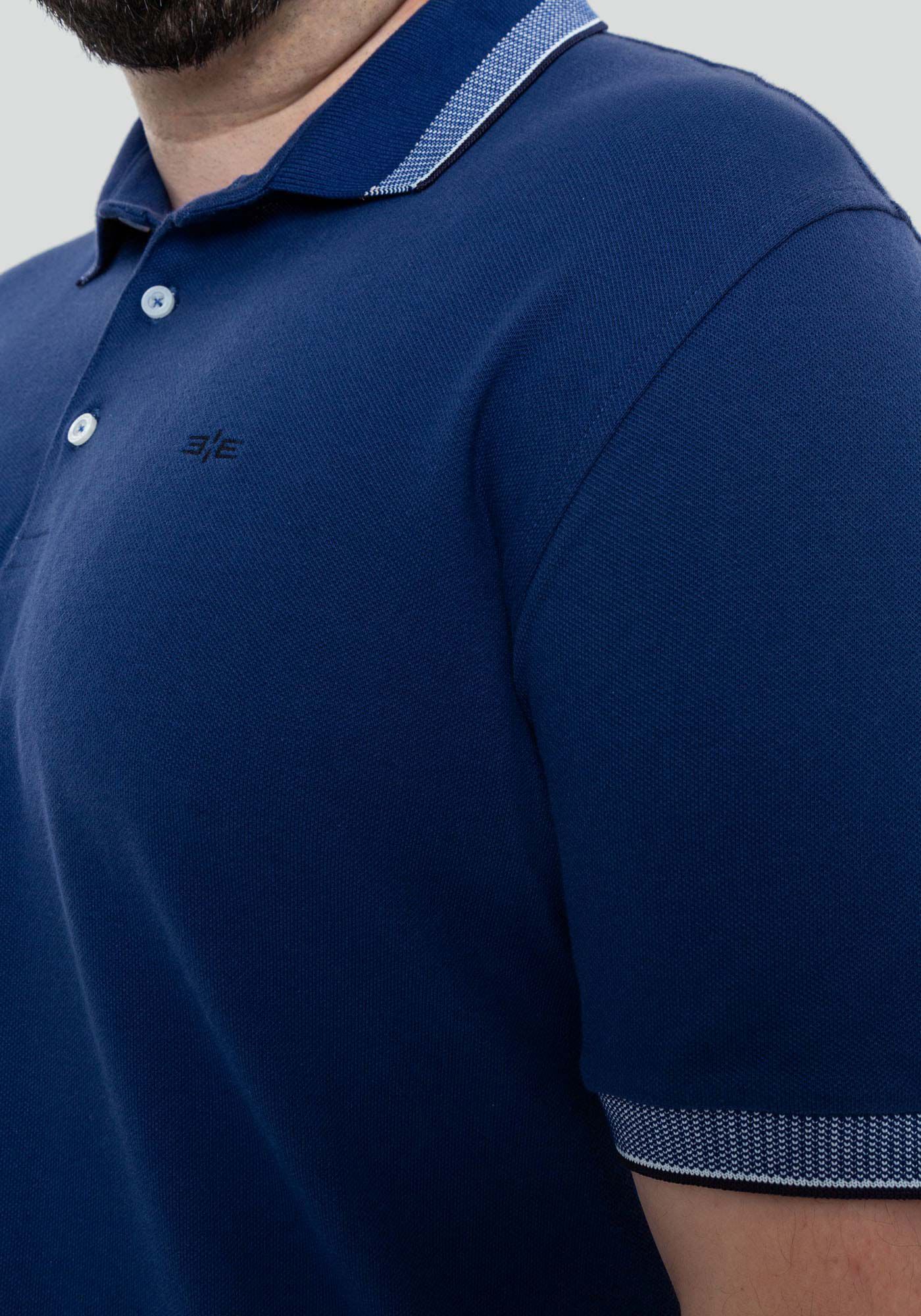 Camisa Polo Masculina em Malha Piquet Big & Tall, MARINHO INLE, large.