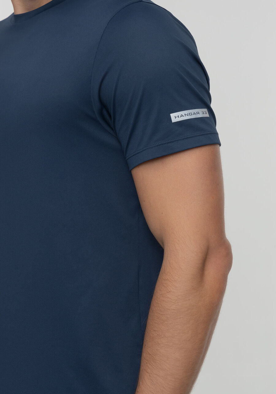 Camiseta Masculina De Mangas Curtas Em Malha De Poliamida, MARINHO. Camiseta Masculina De Mangas Curtas Em Malha De Poliamida, MARINHO, large.