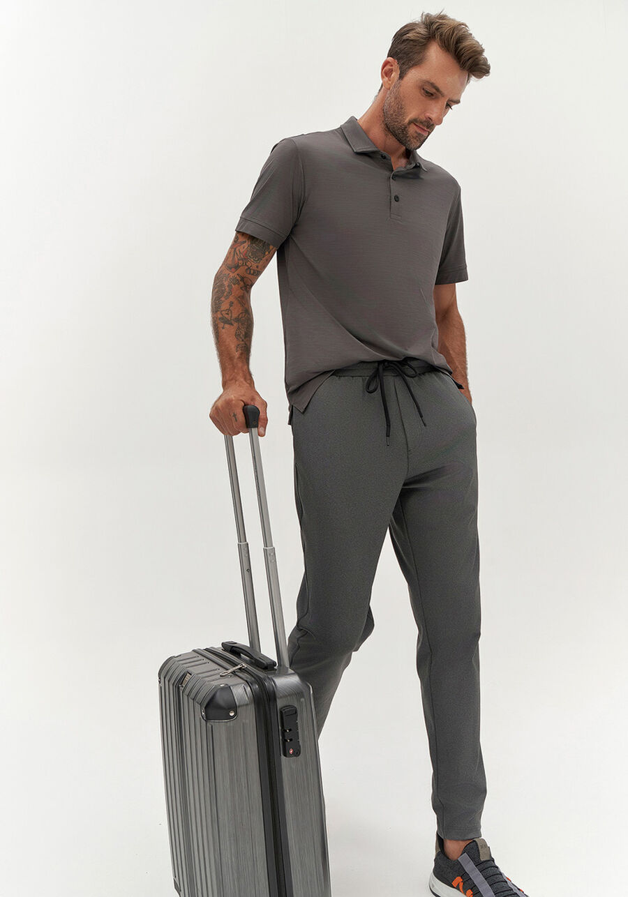 Calça Masculina em Malha Poliamida com Cadarço, CINZA NIGHTCALL. Calça Masculina em Malha Poliamida com Cadarço, CINZA NIGHTCALL, large.