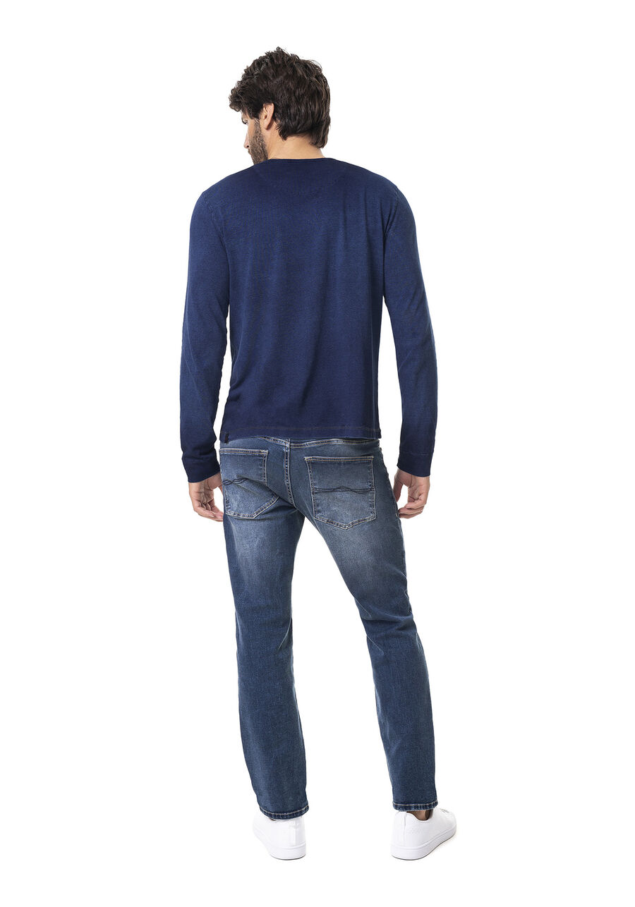 Calça com Elastano, JEANS MEDIO. Calça com Elastano, JEANS MEDIO, large.