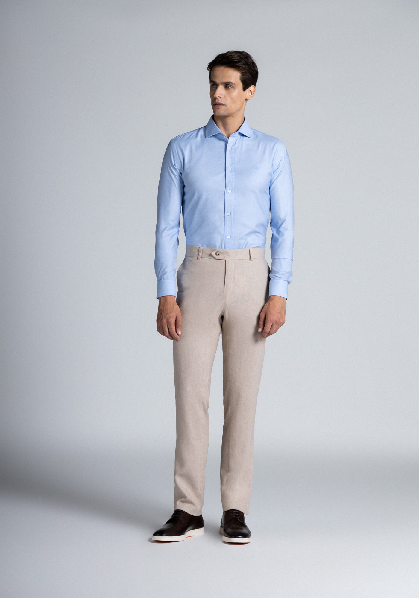 Camisa social azul claro slim discount
