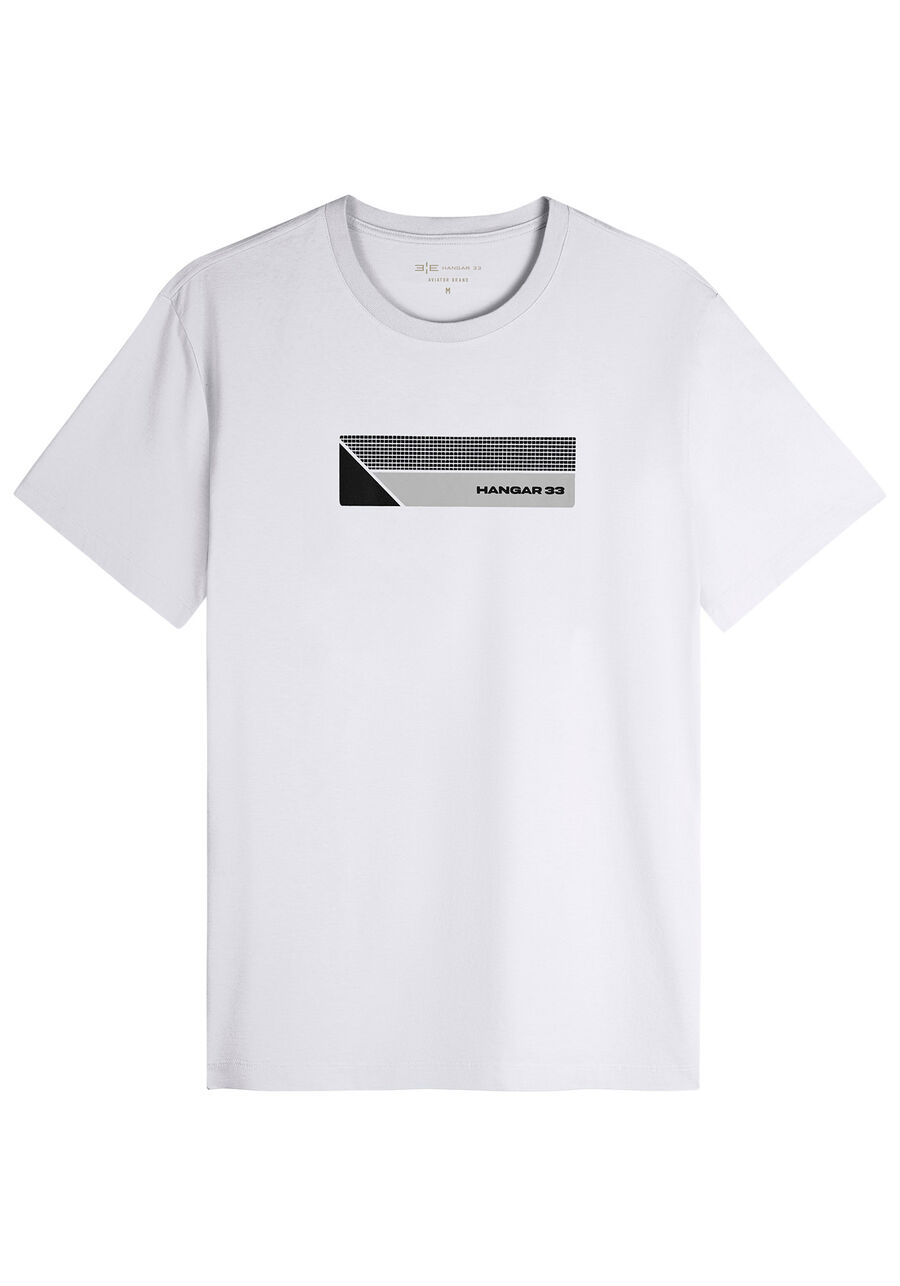 Camiseta Masculina em Malha Cotton Estampada, BRANCO. Camiseta Masculina em Malha Cotton Estampada, BRANCO, large.
