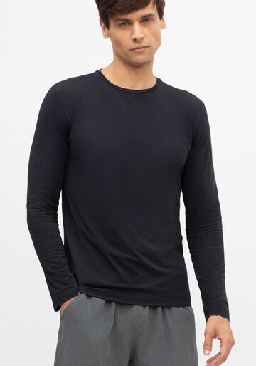 Camiseta Masculina Manga Longa em Malha Tech Skin, PRETO REATIVO. Camiseta Masculina Manga Longa em Malha Tech Skin, PRETO REATIVO, large.