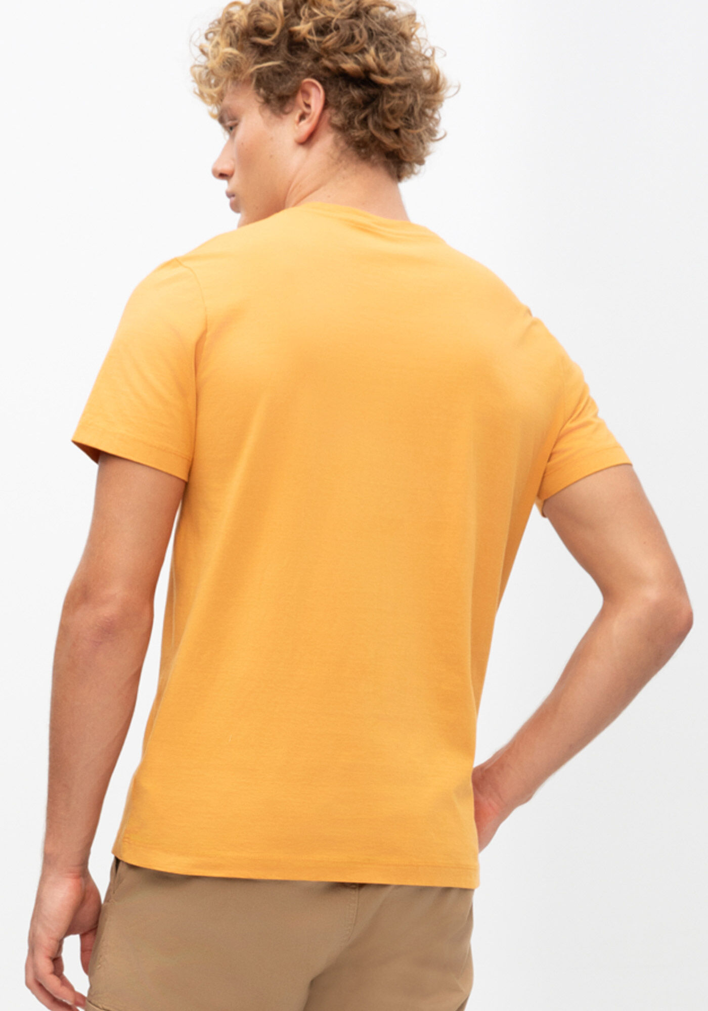 Camiseta Masculina em Malha com Bolso, AMARELO CURRY, large.