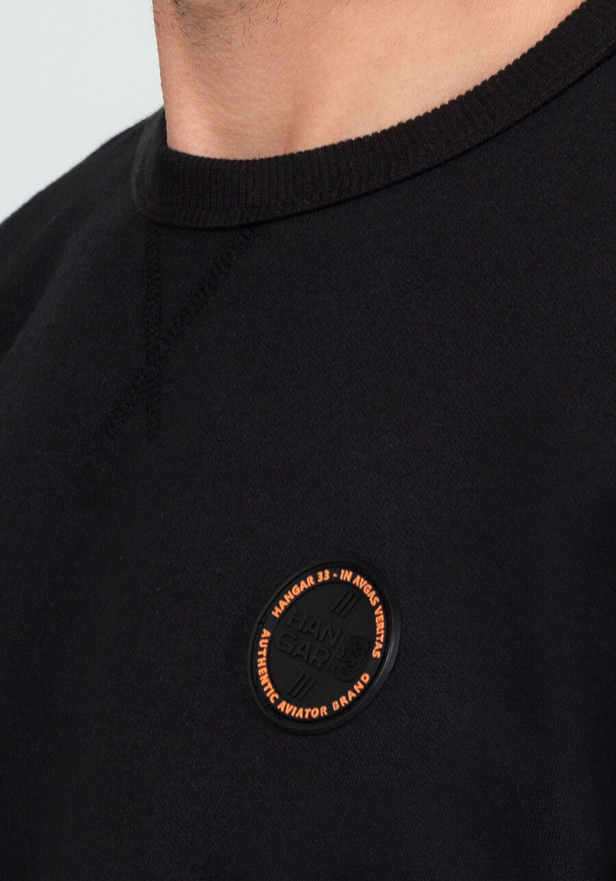Blusão em Moletom com Detalhe Zíper, PRETO REATIVO. Blusão em Moletom com Detalhe Zíper, PRETO REATIVO, large.