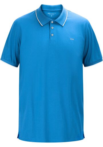 Camisa Polo Masculina Big & Tall com Retilínea, AZUL MIAMI. Camisa Polo Masculina Big & Tall com Retilínea, AZUL MIAMI, large.