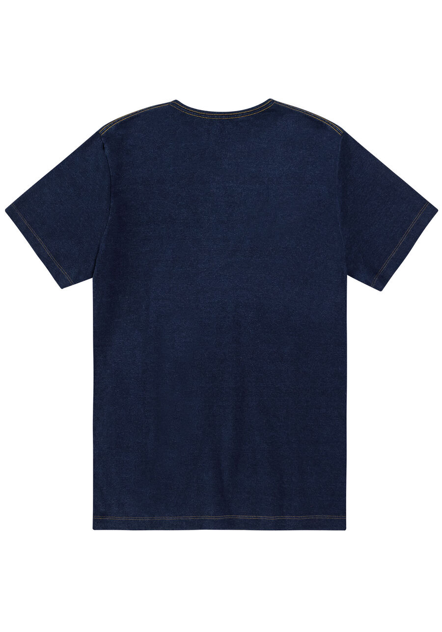Camiseta Masculina em Malha Denim, MARINHO ACTION. Camiseta Masculina em Malha Denim, MARINHO ACTION, large.