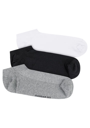 Kit Com 3 Pares De Meia Com Cano Invisível, BRANCO/PRETO/MESCLA. Kit Com 3 Pares De Meia Com Cano Invisível, BRANCO/PRETO/MESCLA, large.