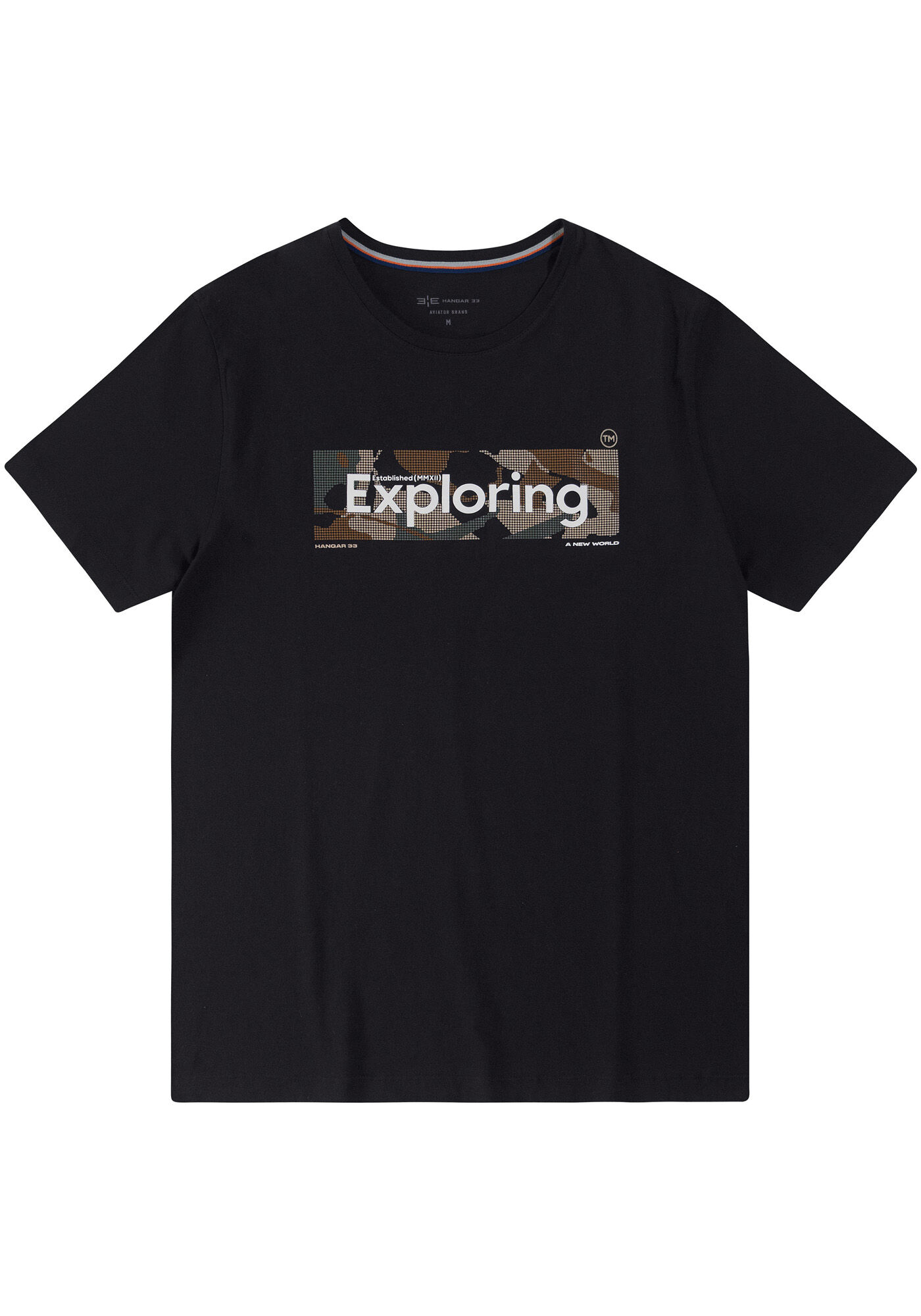 Camiseta Malha Estampa Camuflada Tal Pai Tal Filho, PRETO REATIVO, large.