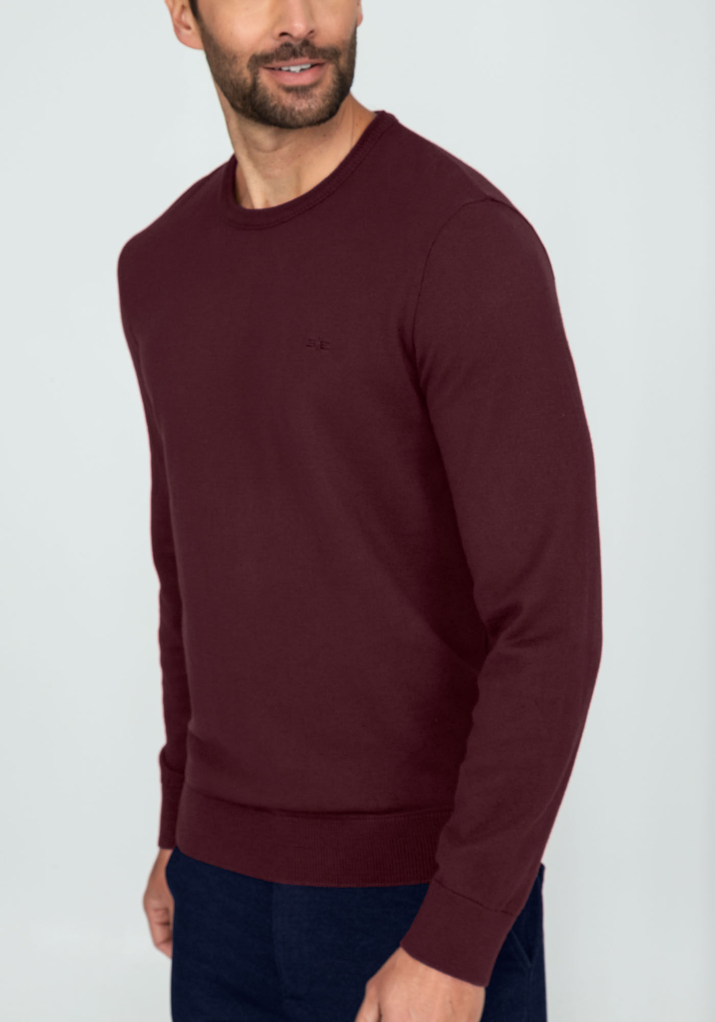 Blus&atilde;o Masculino em Tric&ocirc;, BORDO WITCH, large.